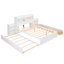 Full Size Storage Enhanced Platform Bed With Pull Out Side Shelves, Twin Size Trundle And Two Convenient Drawers, White
