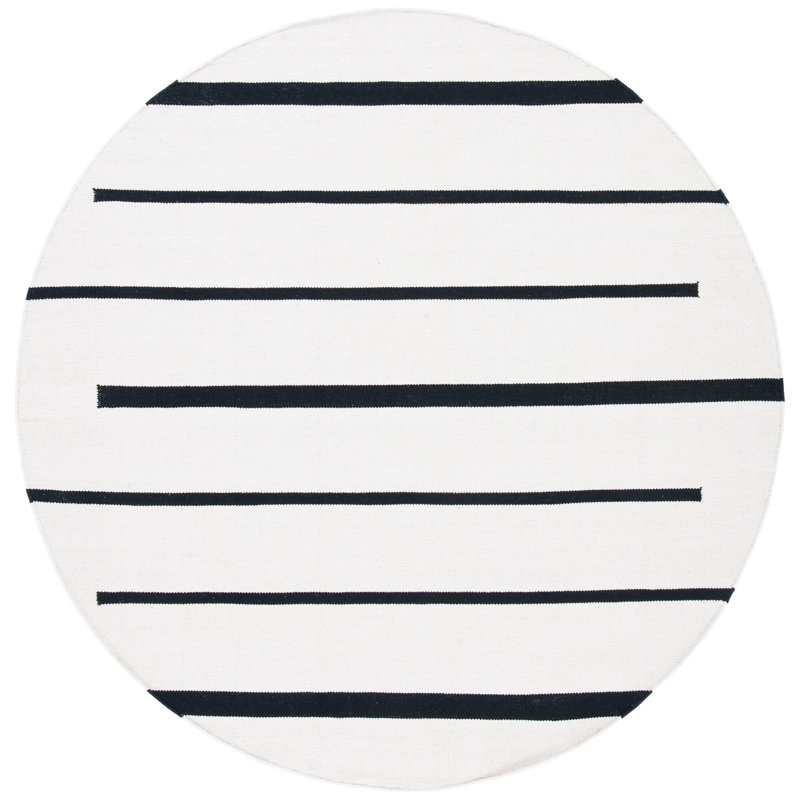 Mana Cotton Striped Indoor Rug, Round 6'