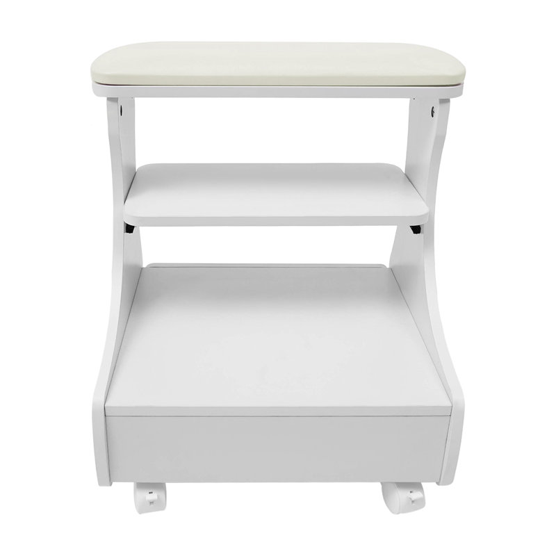 Tabouret de massage pour les pieds à pédicure portable H 21,65 po x l 20,47 po Voicu, Blanc