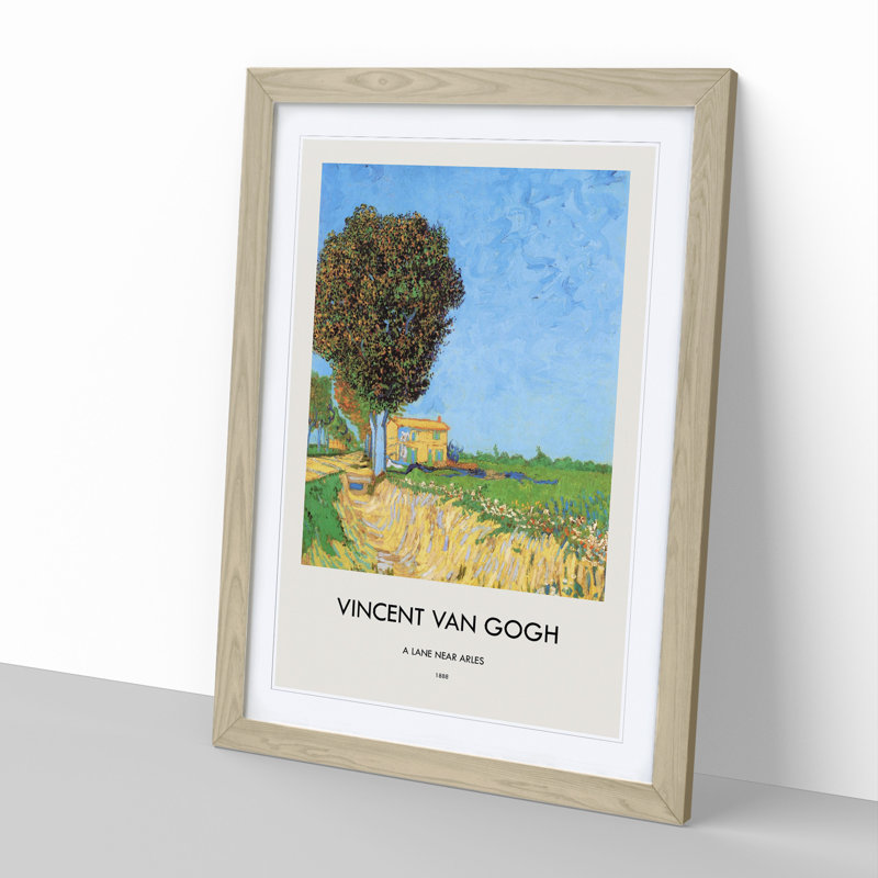 A Lane Near Arles by Vincent Van Gogh - Picture Frame Painting, Oak Framed, 48cm H x 36cm W x 2cm D