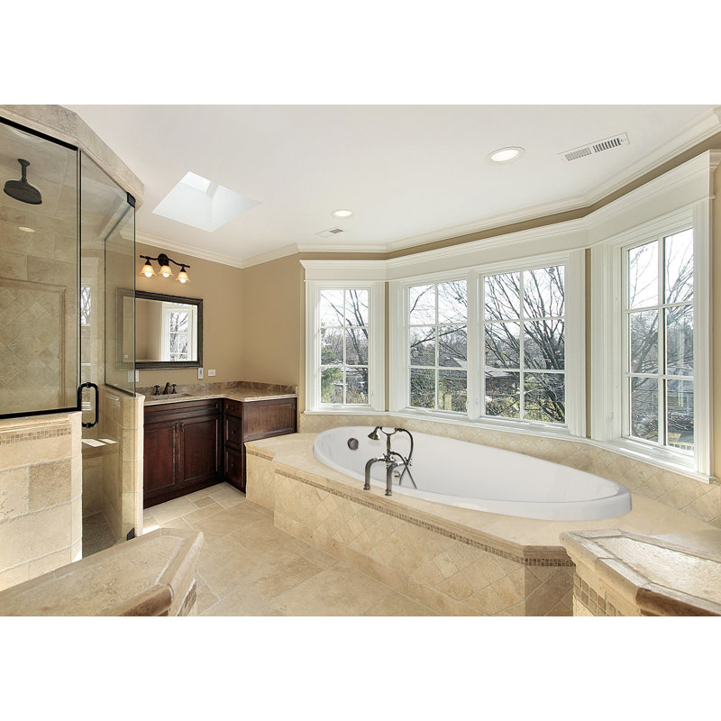 Carli 60'' L Soaking Bathtub, White, White