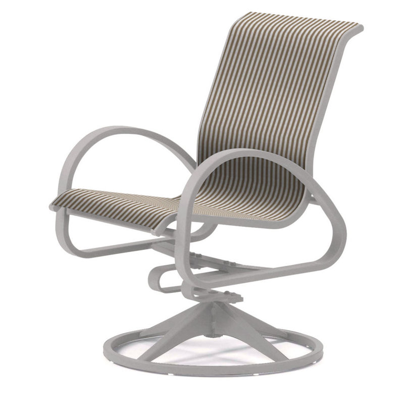 Fauteuil de patio pivotant Hiraku, Brun clair, Désert texturé