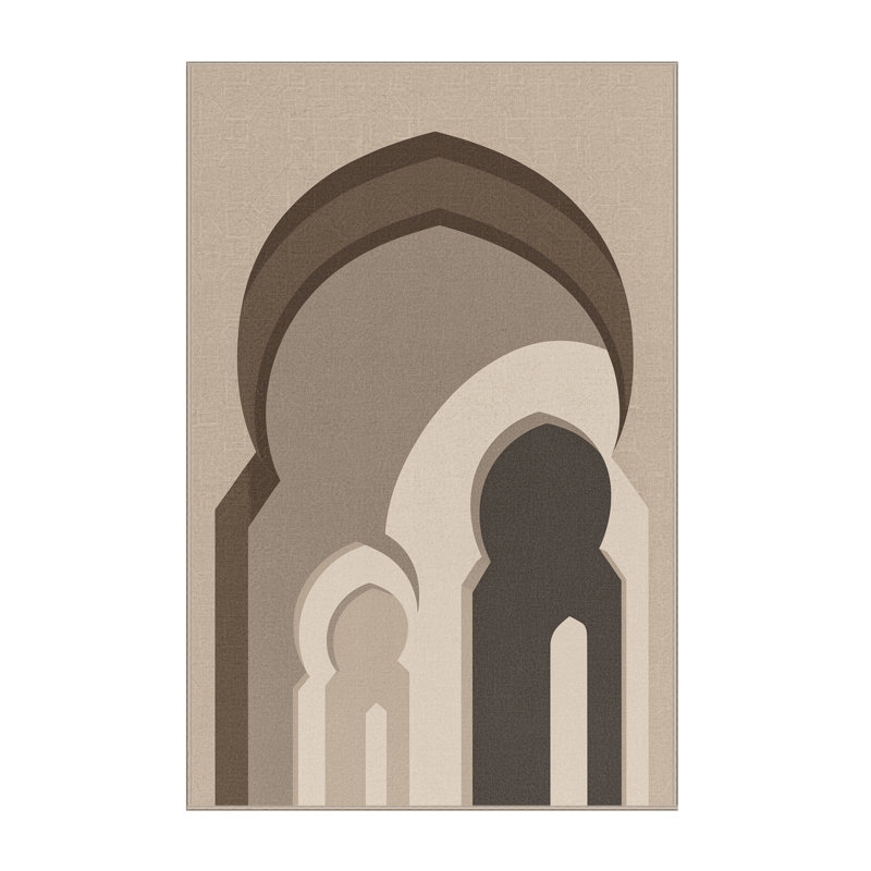 Tapis moelleux moelleux d'inspiration mondiale Burnham Fez Blue Gate - Beige, 7 x 10