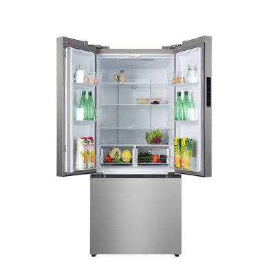 Hamilton Beach 17.7 Cu. Ft. French Door Refrigerator, 3-Door Fridge with Rapid Cooling, Platinum