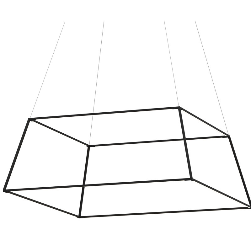 Luminaire suspendu géométrique simple à 4 lumières Z-Bar, Noir mat