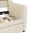 Beige Twin Size Daybed With Trundle - Charming Charging, Led Lights & Headboard Container Upholstered In Tray-1669000811