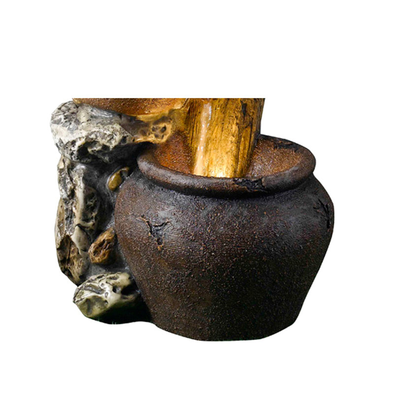 Bandini Hand Crafted Weather Resistant Floor Fountain with Light