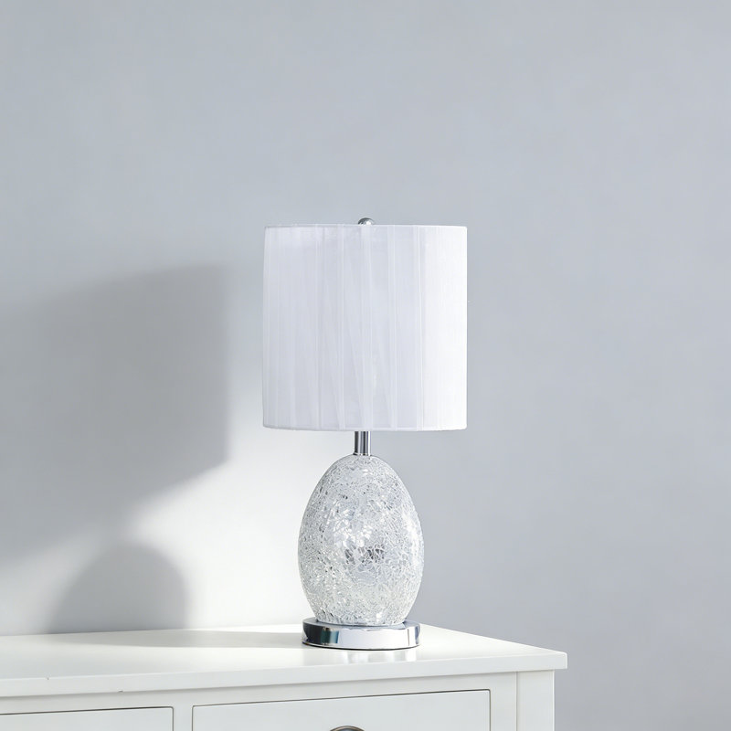 Lampe de table en verre / métal argenté 20 po In Niels