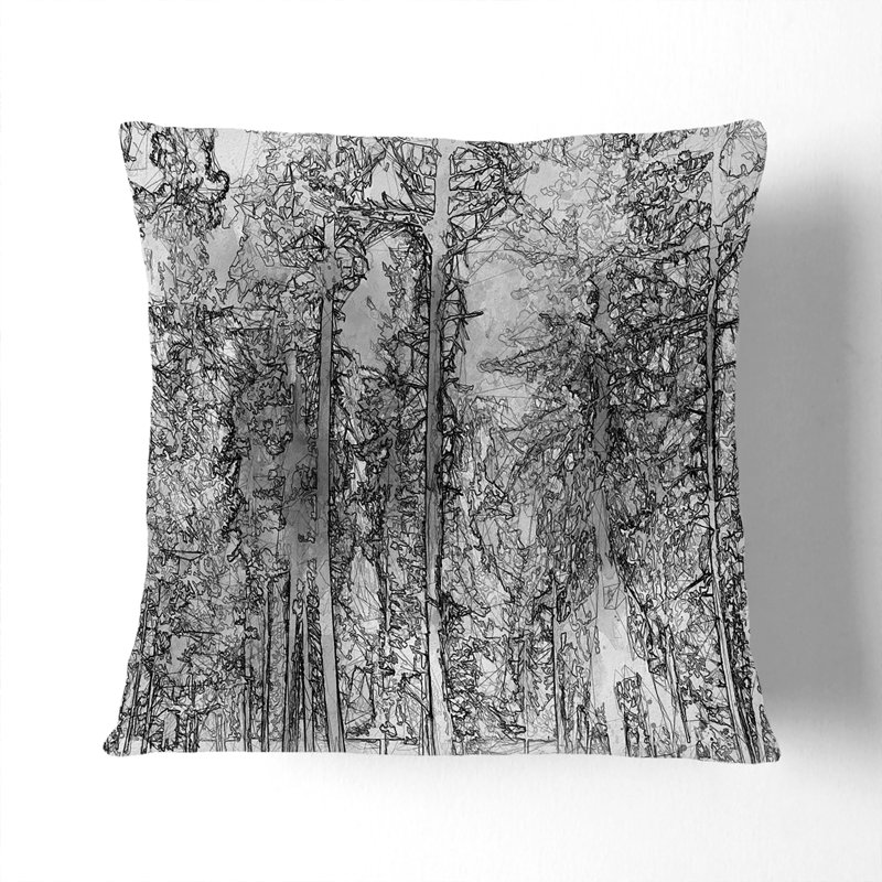 Montana Forest Cushion with Filling, Black, 40cm H x 40cm W x 15cm D
