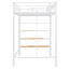 Lit mezzanine simple en métal avec tablette supérieure et échelle de rangement latérale-1619151899