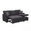 Canapé modulaire 76,5 po en mélange de lin avec lit escamotable et rangement pour chaise longue-178183296