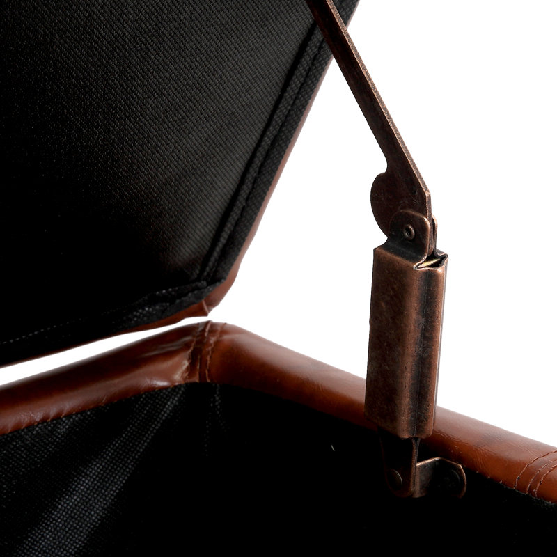 Carnet Faux Leather Upholstered Storage Bench, Brown