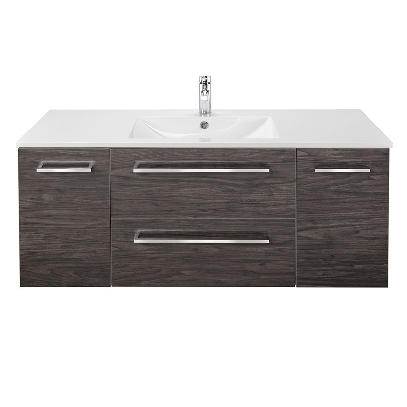 Ensemble de meuble-lavabo simple 48 po Nakagawa, Brun foncé