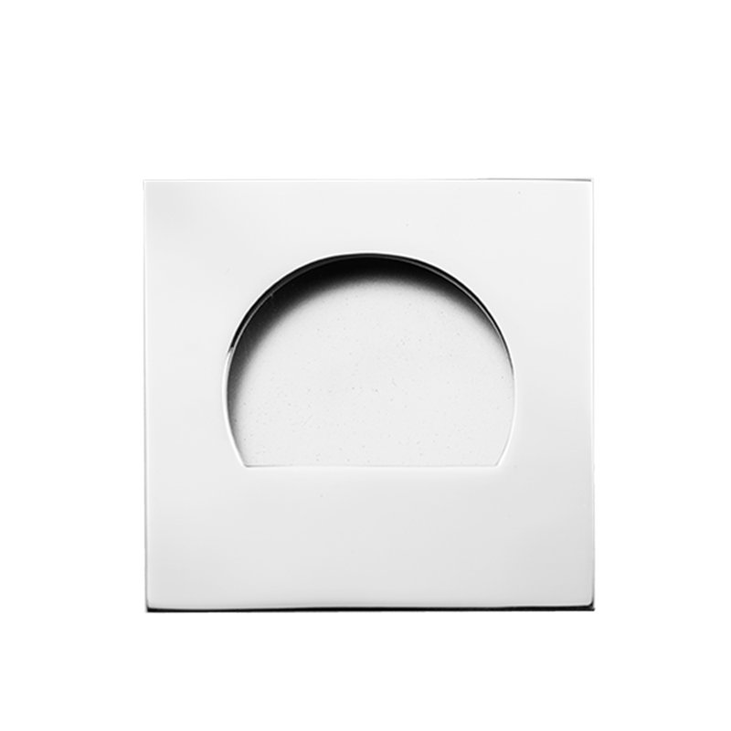 Plaque à tirer carrée, H 2,32 po x l 2,32 po x P 1 po, Acier inoxydable satiné