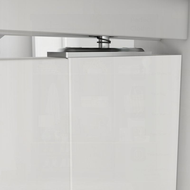 Porte pliante en verre à noyau solide en miroir blanc avec trousse de quincaillerie et poignée de porte, parfaite pour les solutions modernes et peu encombrantes.