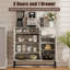 Armoire de style campagnard 44,3 po avec rangement, console de bar avec rangement, armoire de rangement rustique avec portes en treillis arquées et tiroir - pour le salon, la cuisine, l'entrée rétro blanc
