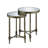 Aditya Contemporary Round End Table Set in Mirrored and Antique Brass
