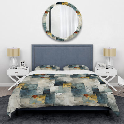 Ensemble de housse de couette gris à motif de béton industriel