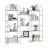 Triple 4 Tier Arched Bookshelf, Large Open Display Bookcase with 11 Shelves, Metal Frame & Wood Shelves, Wide Tall Standing Storage Rack for Living Room, Bedroom, Home Office-1990651869