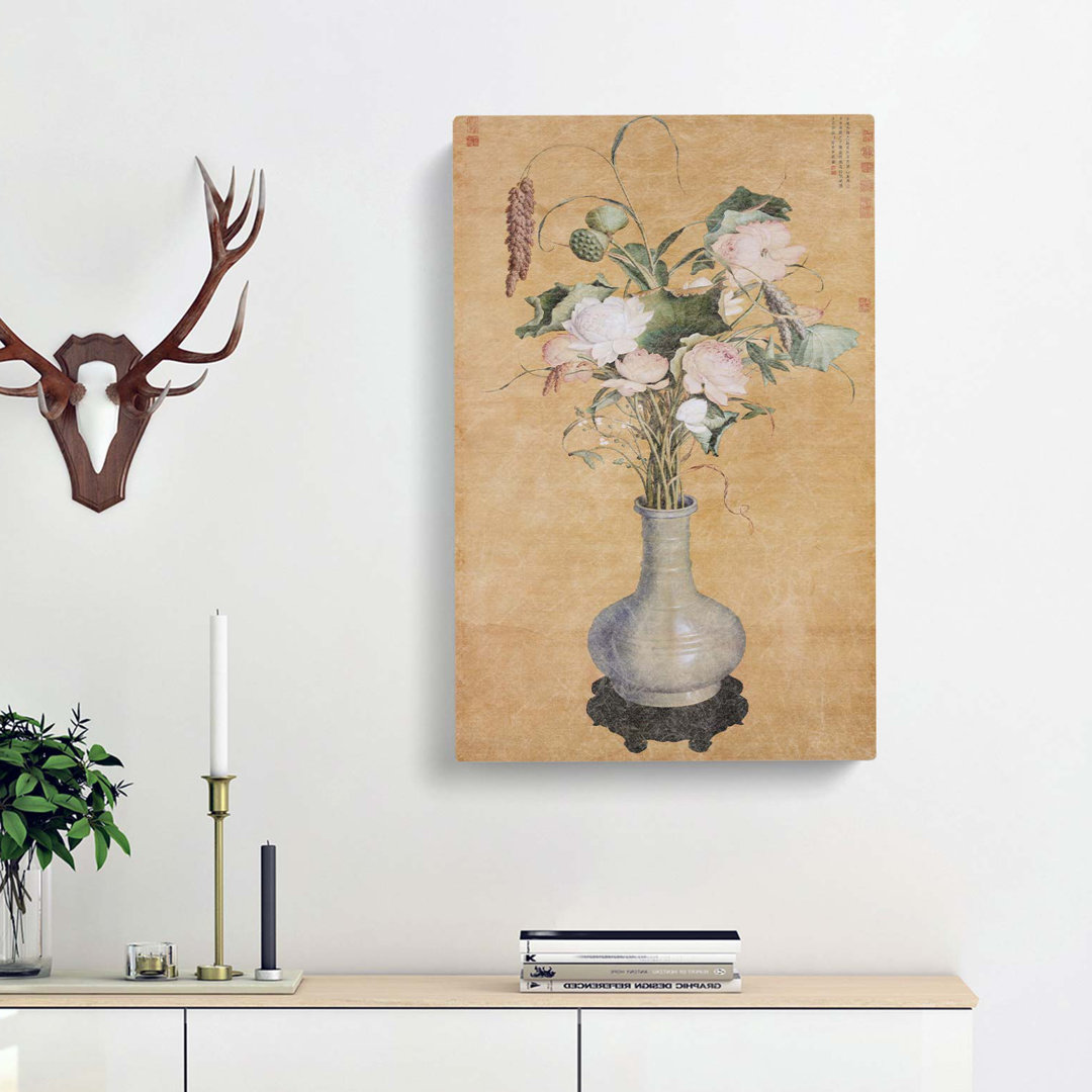 A Vase of Flowers by Lang Shining - Wrapped Canvas