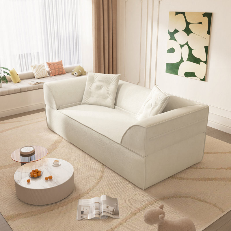 Canapé-lit en chenille de 79,5 po, Beige