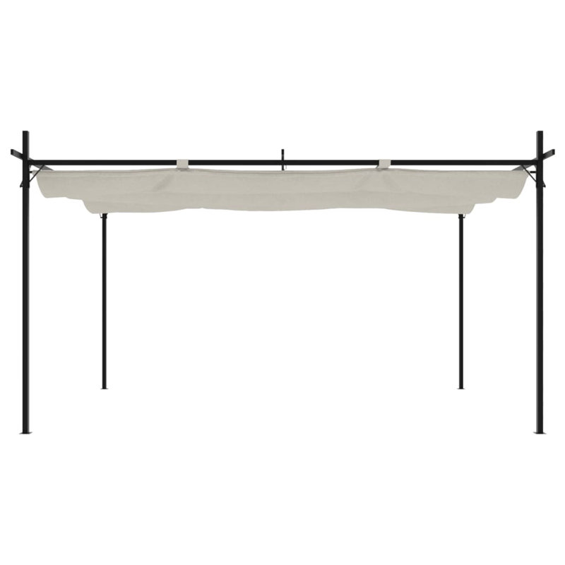 Audrius Metal BBQ Gazebo, 292cm H x 395cm W x 230cm D, Cream