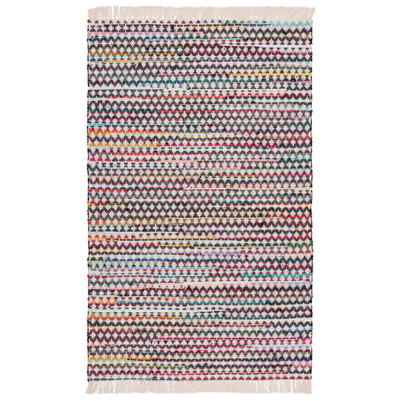 Montauk 538 Hand Woven Cotton Geometric Shapes Rug, Rectangle 5' x 8'