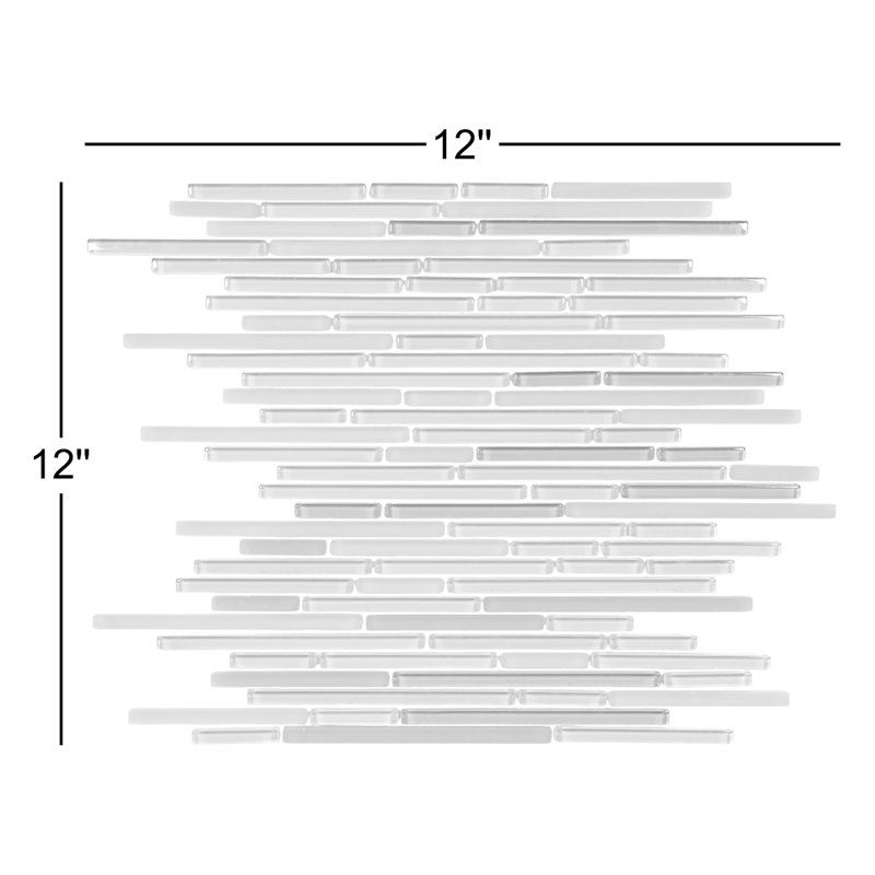 New Era Interlocking 12" x 12" Glass Brick Joint Mosaic Tile, White