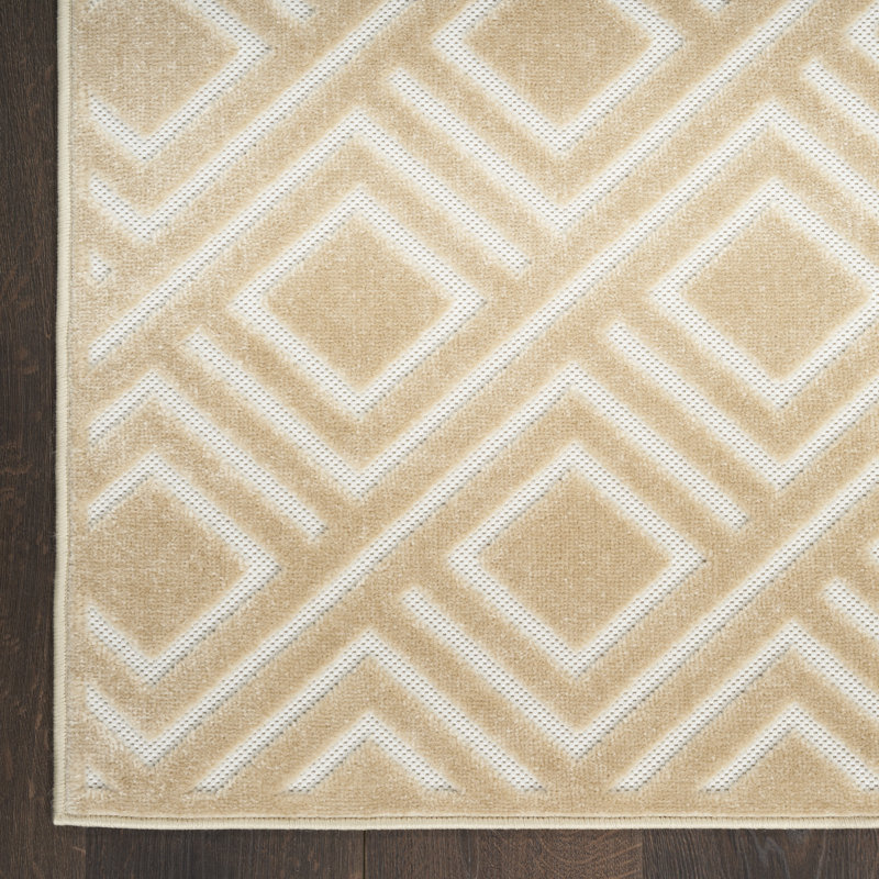 Ebern Designs Garp Taupe Modern Indoor Rug, Rectangle 6'7" x 9'2"