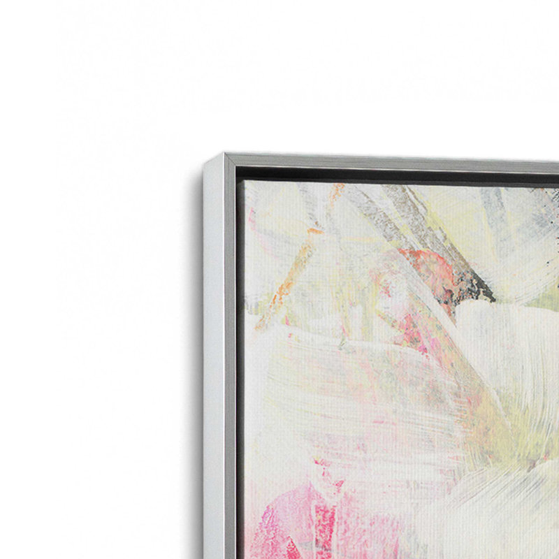 «Rouge à lèvres et gris anthracite I» par June Erica Vess, reproduction d'art sur toile, Argent argent, H 12 po x l 16 po