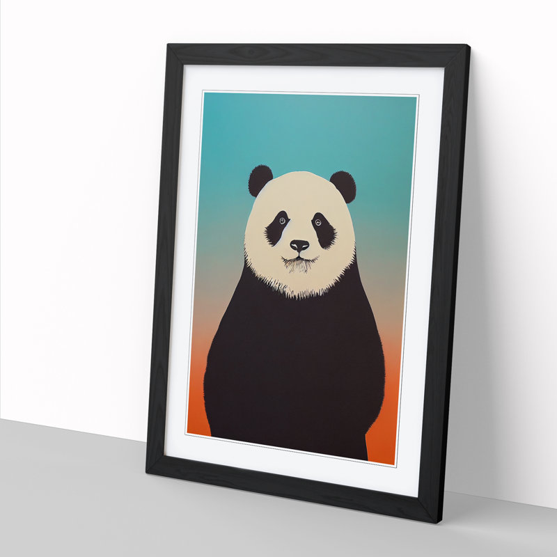 Panda Portrait Vol.2 - Single Picture Frame Print, Black, 46cm H x 34cm W x 2cm D