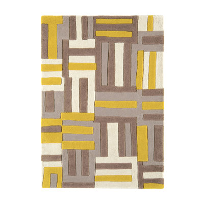 Aabia Geometric Wool Hand Woven Area Rug