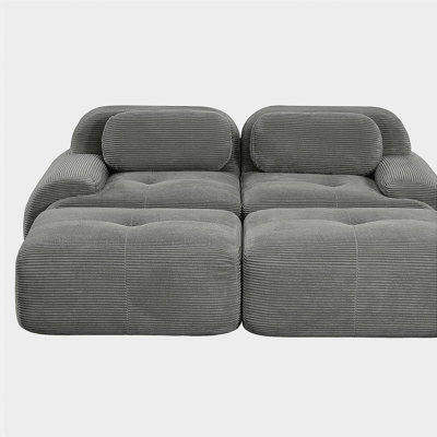 Canapé à 2 places en tissu de luxe Corduroy