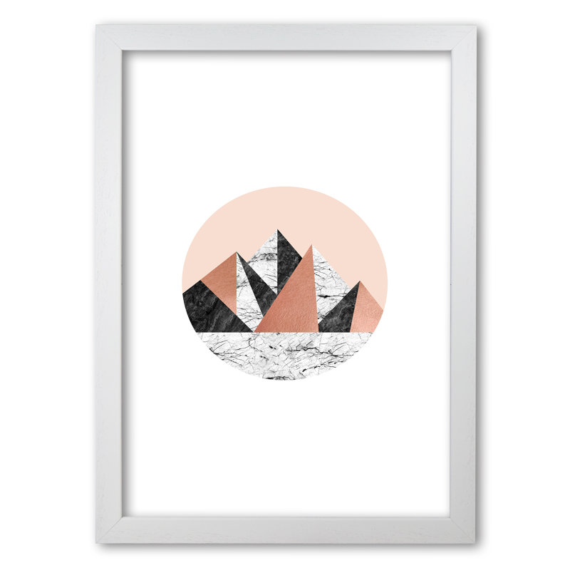 Geometric Landscape I - Print, 30 cm H x 21 cm W x 5 cm D, White Grain Frame