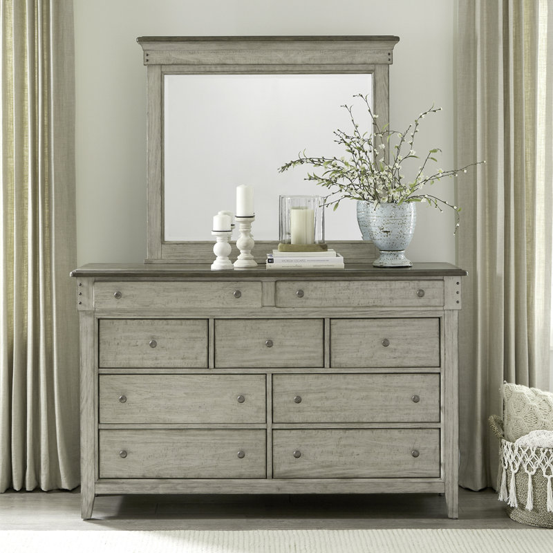 Lit de rangement, commode et miroir Cathleen, Très grand