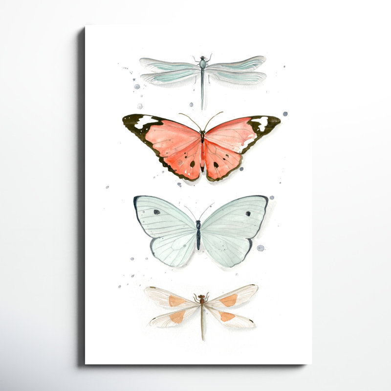 «Summer Butterflies I», peinture sur toile, H 48 po x l 32 po