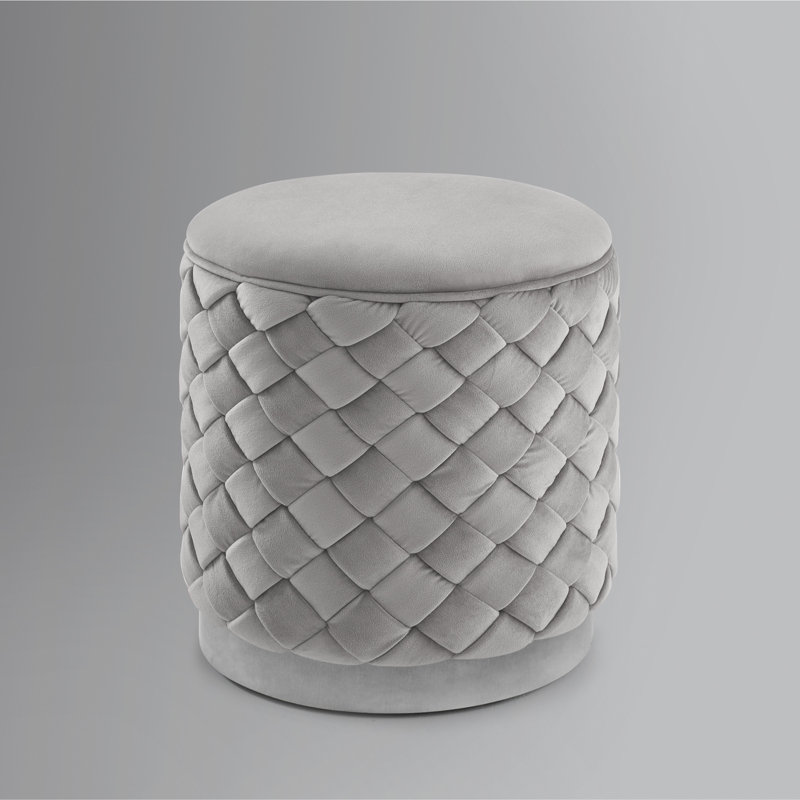 Repose-pieds rond 15 ", Gris, Argent argent