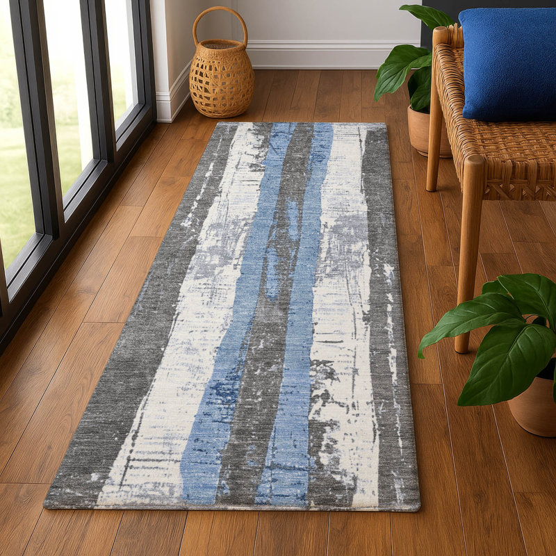 Premium Machine Washable Crestover AMF1872 Stripes Rug, Runner 2'3" x 7'6"