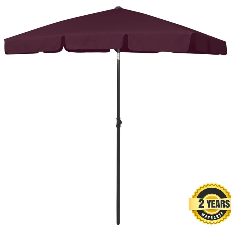 Caylee 180cm X 120cm Rectangular Beach Parasol, Red