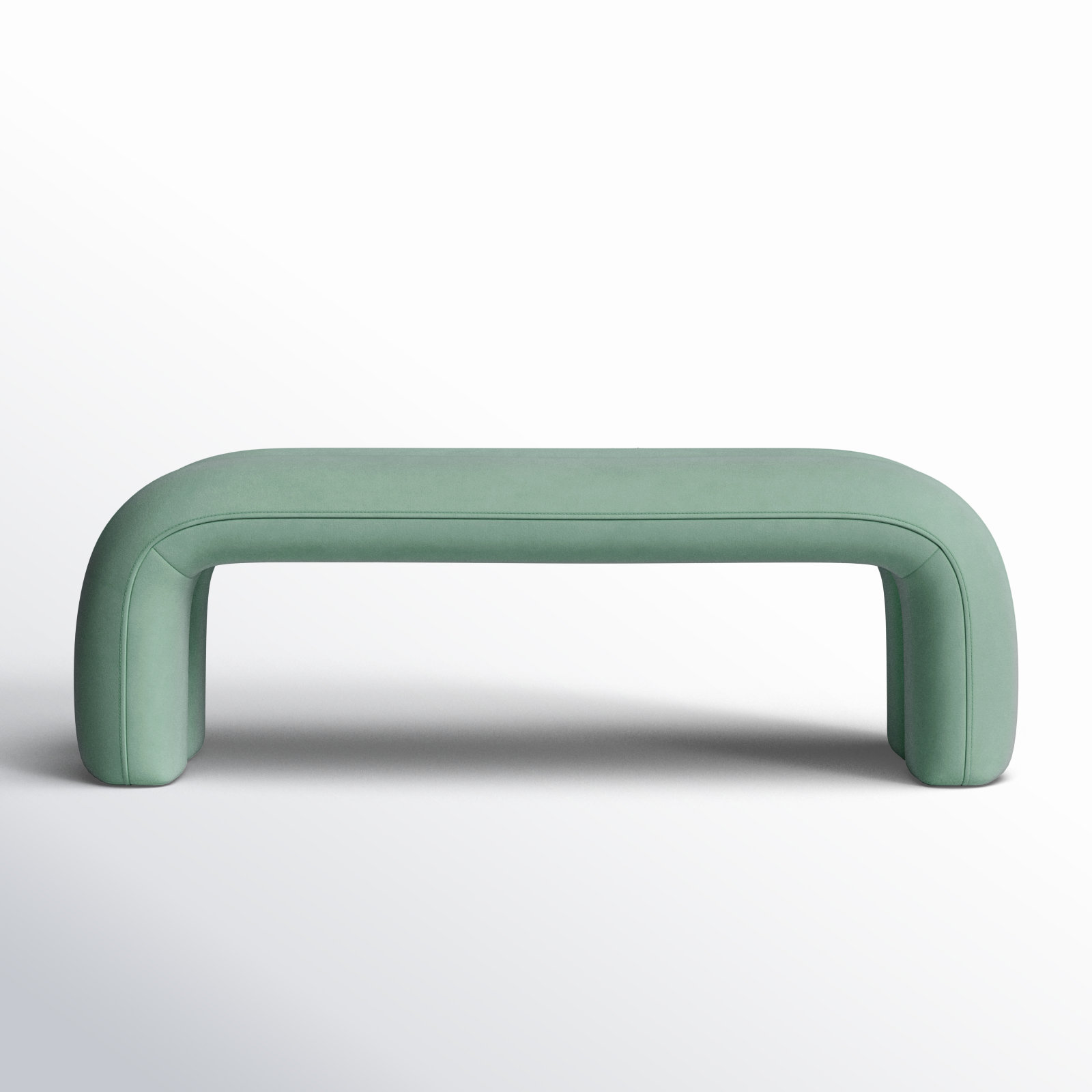 Oriole Velvet Bench, Green