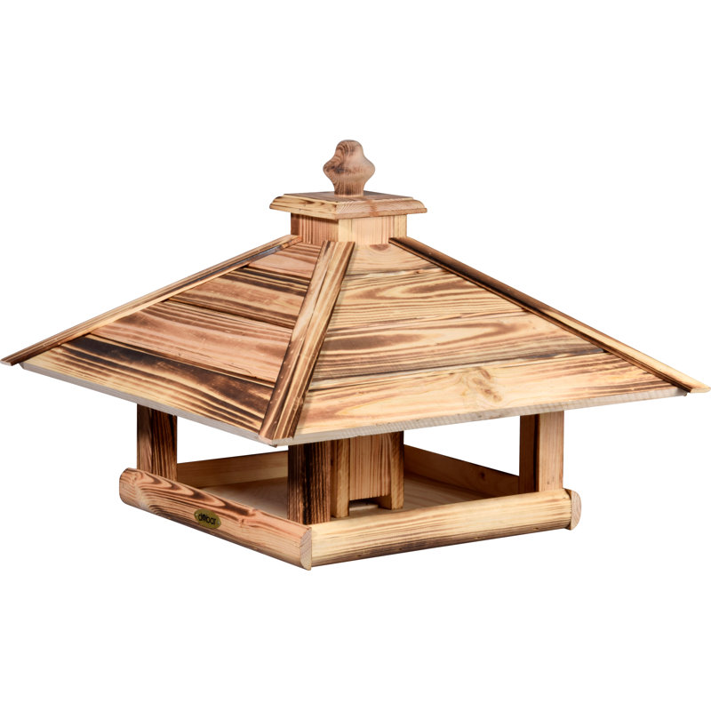 Wood Pole Decorative Bird Feeder