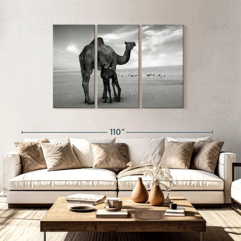 Brampt Monochrome Camels, 48" H x 74" W