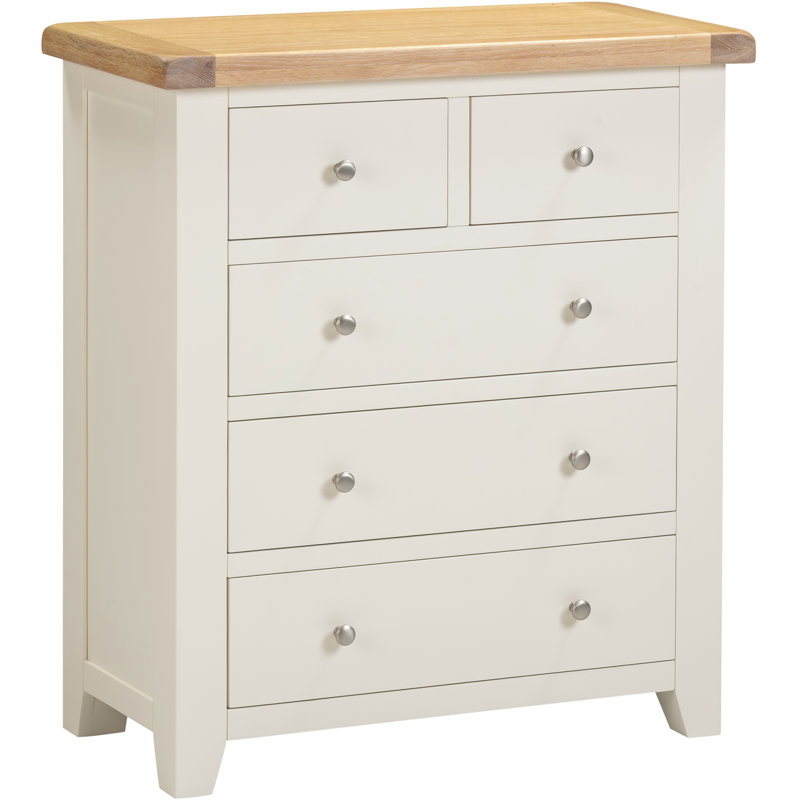 Windsor 5 Drawer Chest of Drawers, Ivory