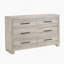 Commode à six tiroirs, commode en bois pour chambre à coucher