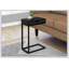 Table d'appoint en forme de C avec tiroir de rangement, design contemporain pour le salon et la chambre à coucher, stratifié noir et structure en métal-715679572