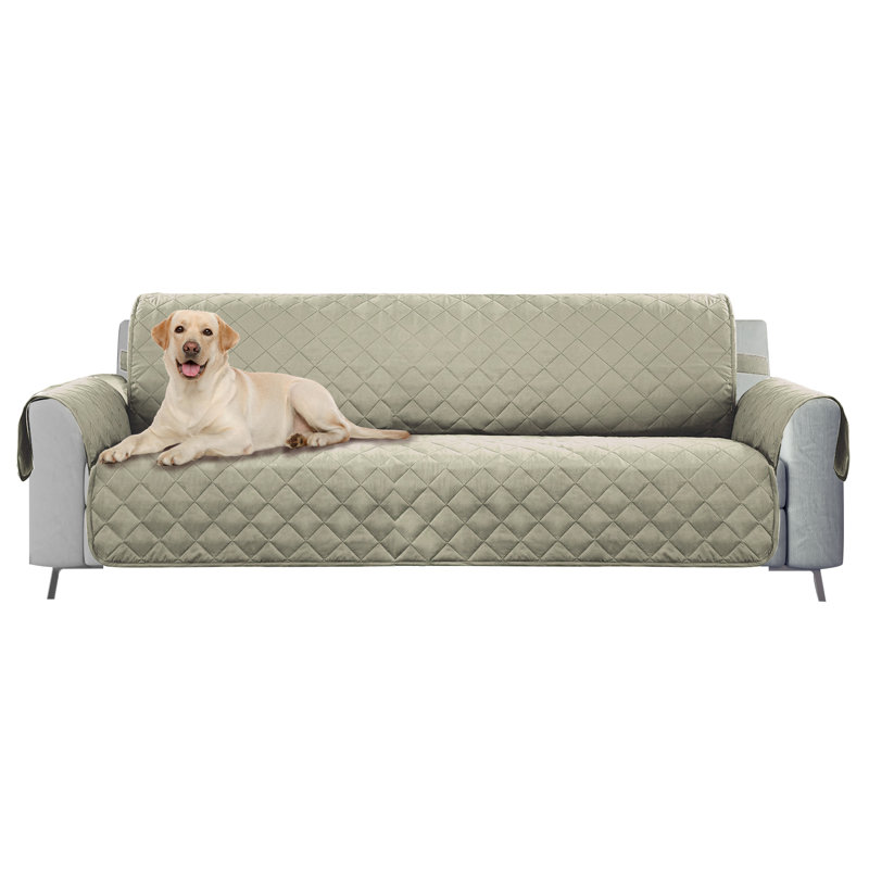 Housse pour canapé à coussins carrés/rectangulaires réversible, Beige, L 132 po x P 5,9 po