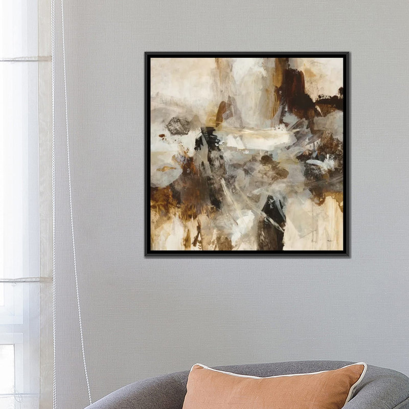 «Effervescence», reproduction sur toile, H 18 po x l 18 po x P 1,5 po, Toile avec cadre noir, Pas de tapis