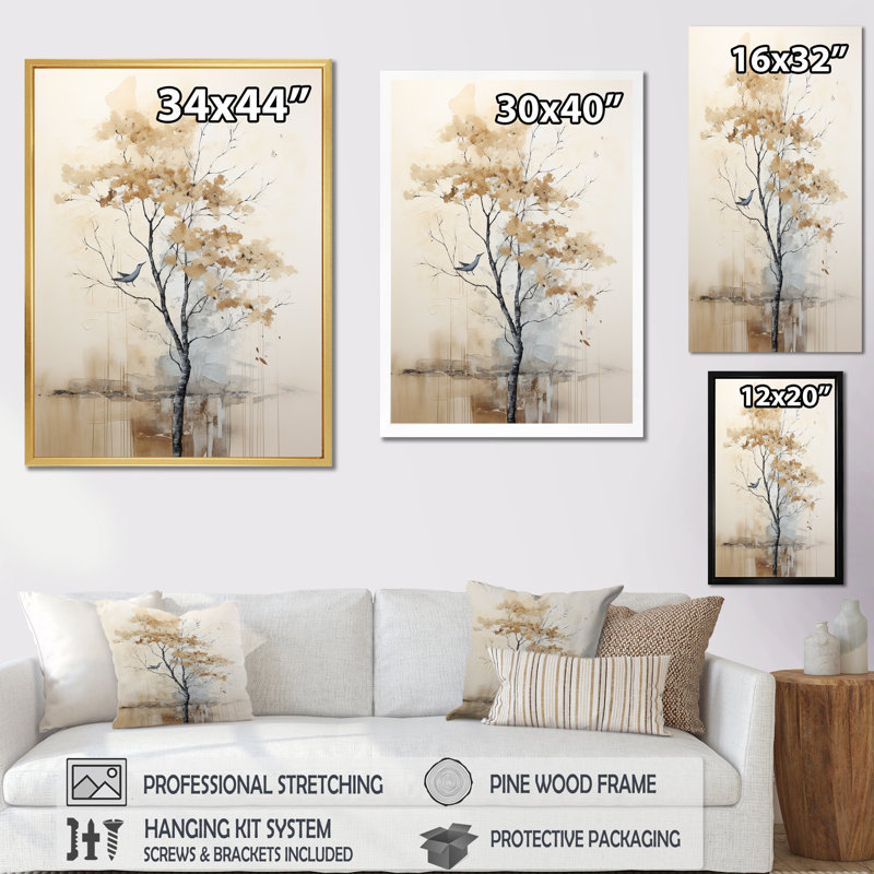 Arbre africain africain, minimalisme IV - impression d'art mural arbre africain, Cadre simple noir, H 32 po x l 24 po