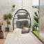Balancelle PE en rotin avec coussin, gris-563089824