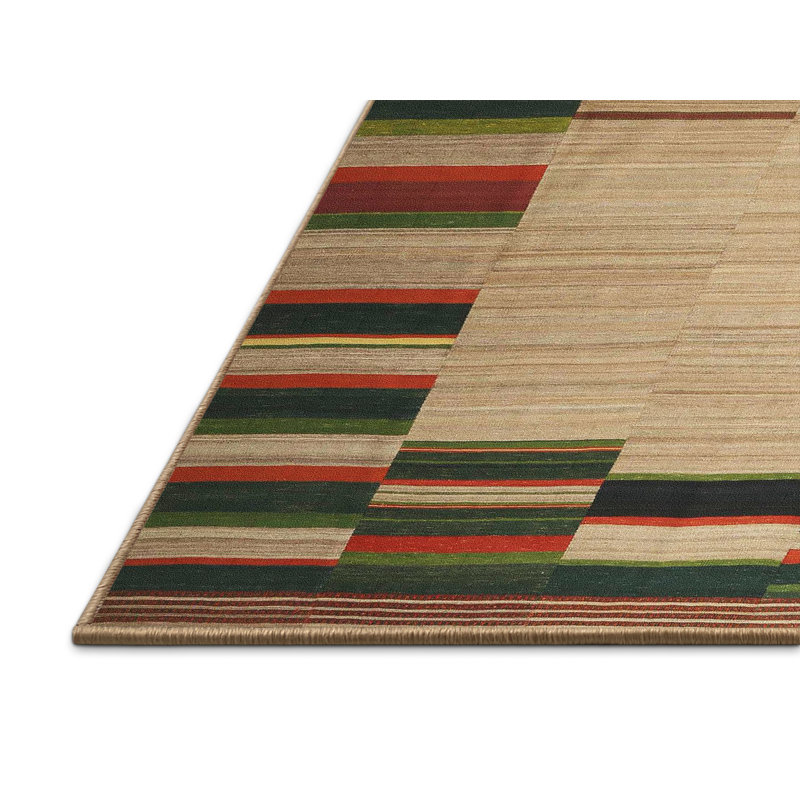 Tapis bleu foncé/gris foncé contemporain, Rectangle 5 pi x 8 pi